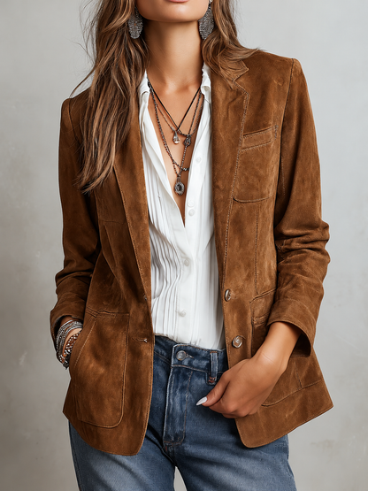 Marcelle — Blazer marrone vintage, vista 2