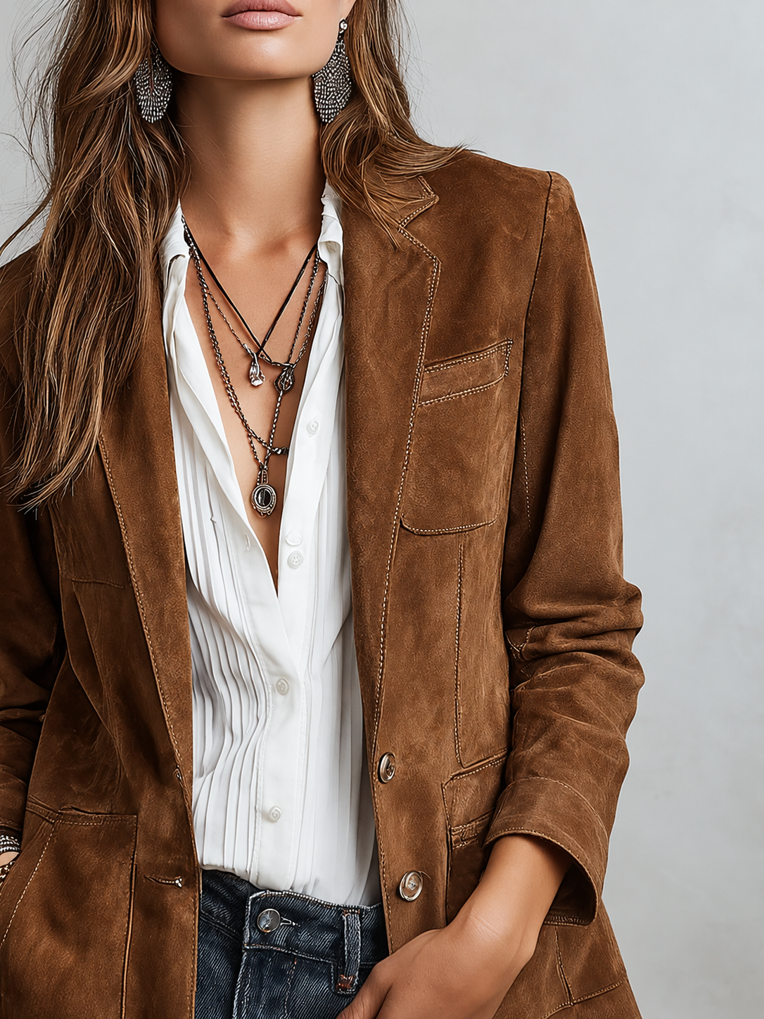 Marcelle — Blazer marrone vintage, vista 5