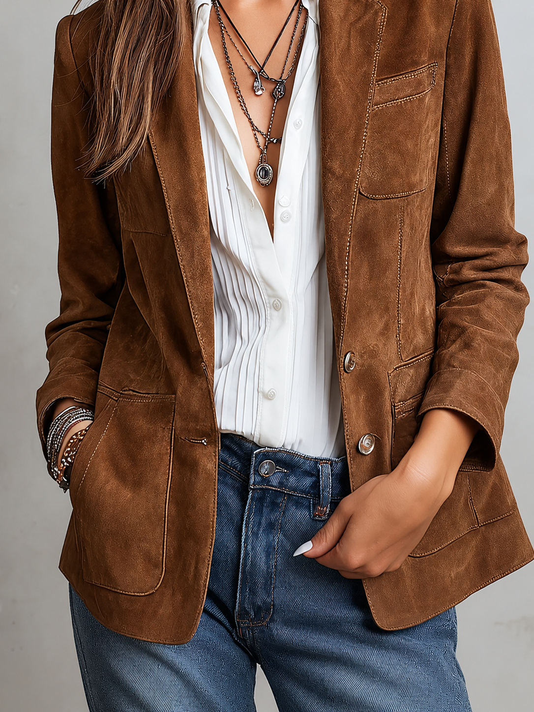Marcelle — Blazer marrone vintage, vista 6