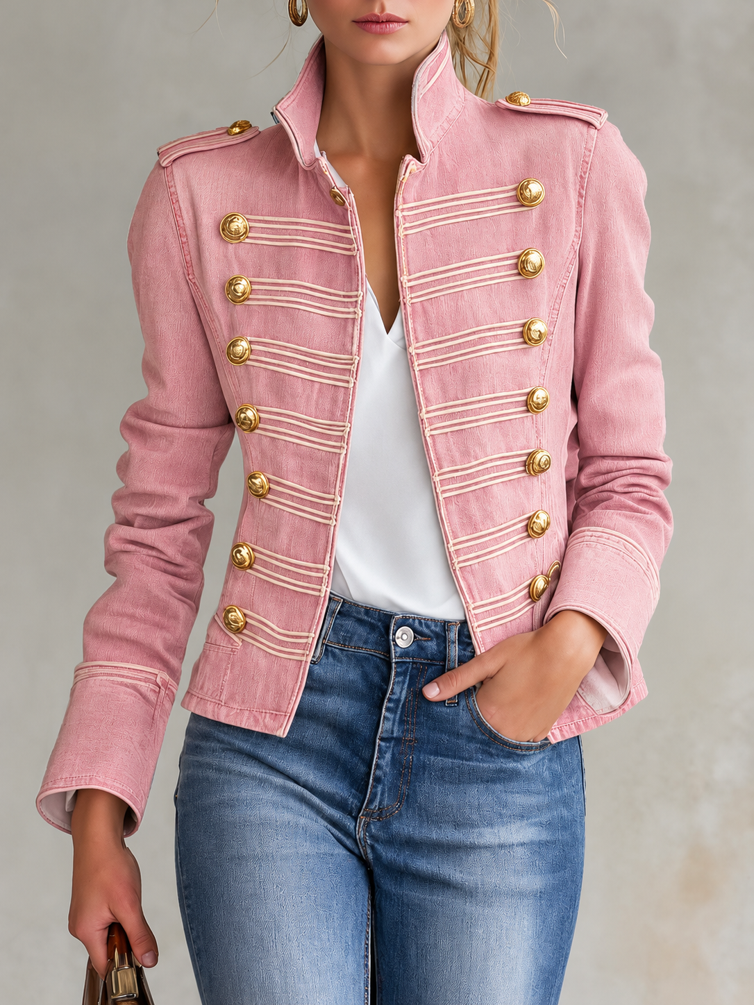 Marion, Giacca in denim con alamari dorati, vista 1