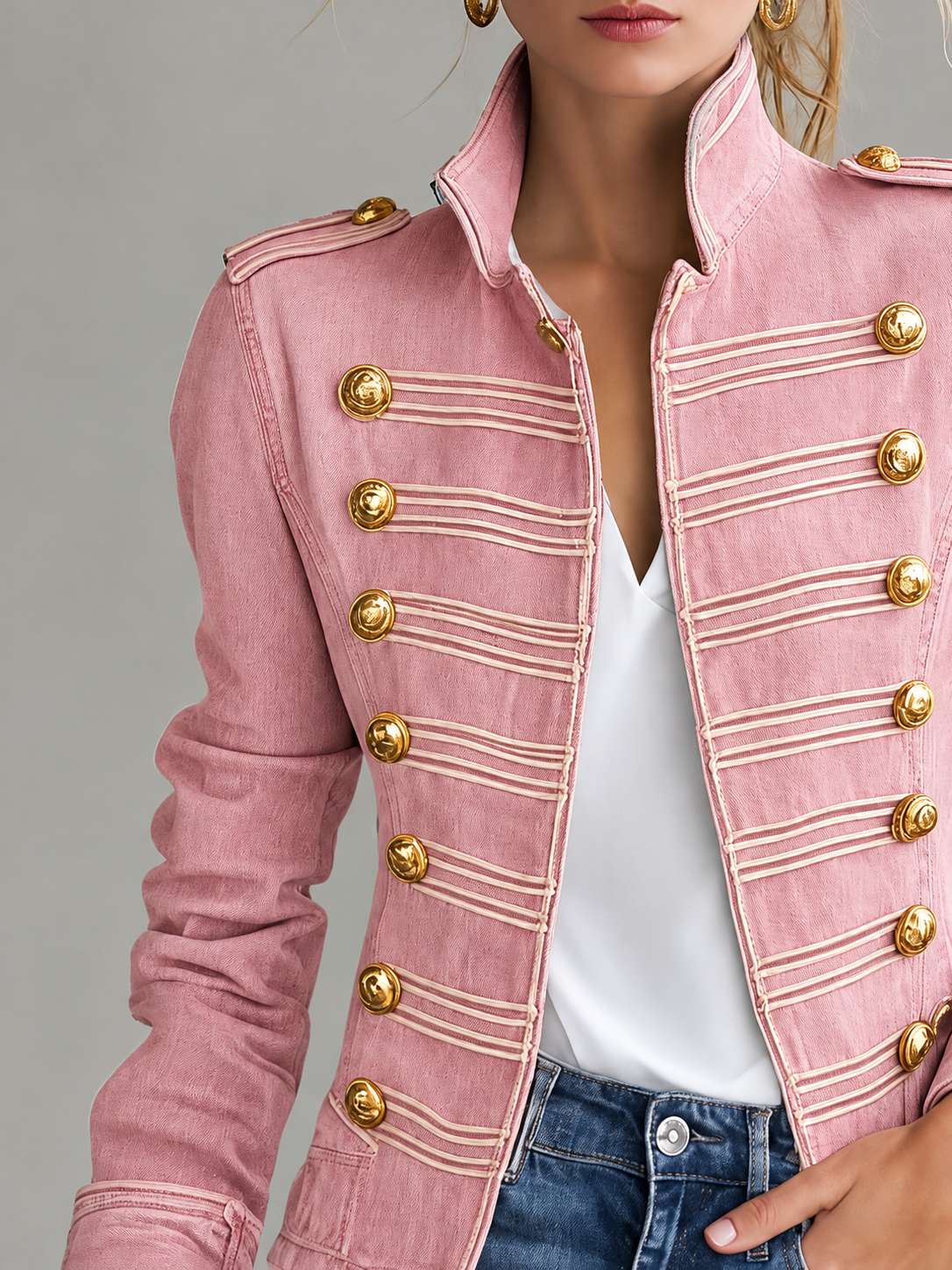 Marion, Giacca in denim con alamari dorati, vista 10