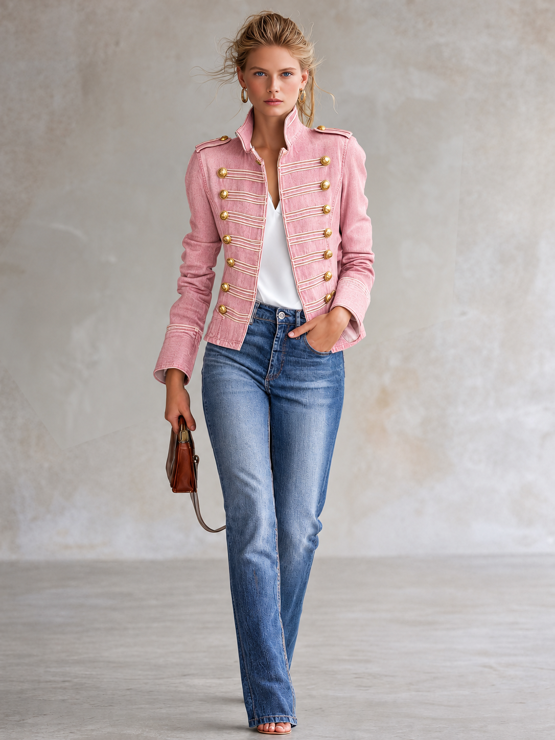 Marion, Giacca in denim con alamari dorati, vista 9