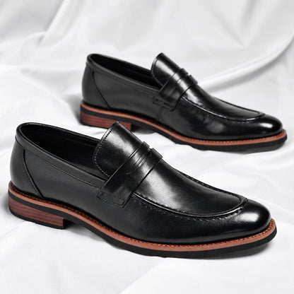 Mocassini Veneto in pelle italiana nero coppia vista laterale