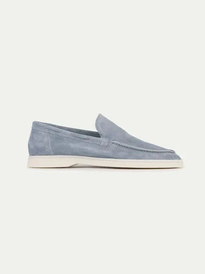 Mocassino classico in camoscio azzurro - vista 1