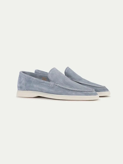 Mocassino classico in camoscio azzurro - vista 2