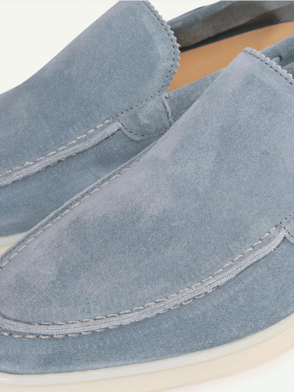 Mocassino classico in camoscio azzurro - vista 3