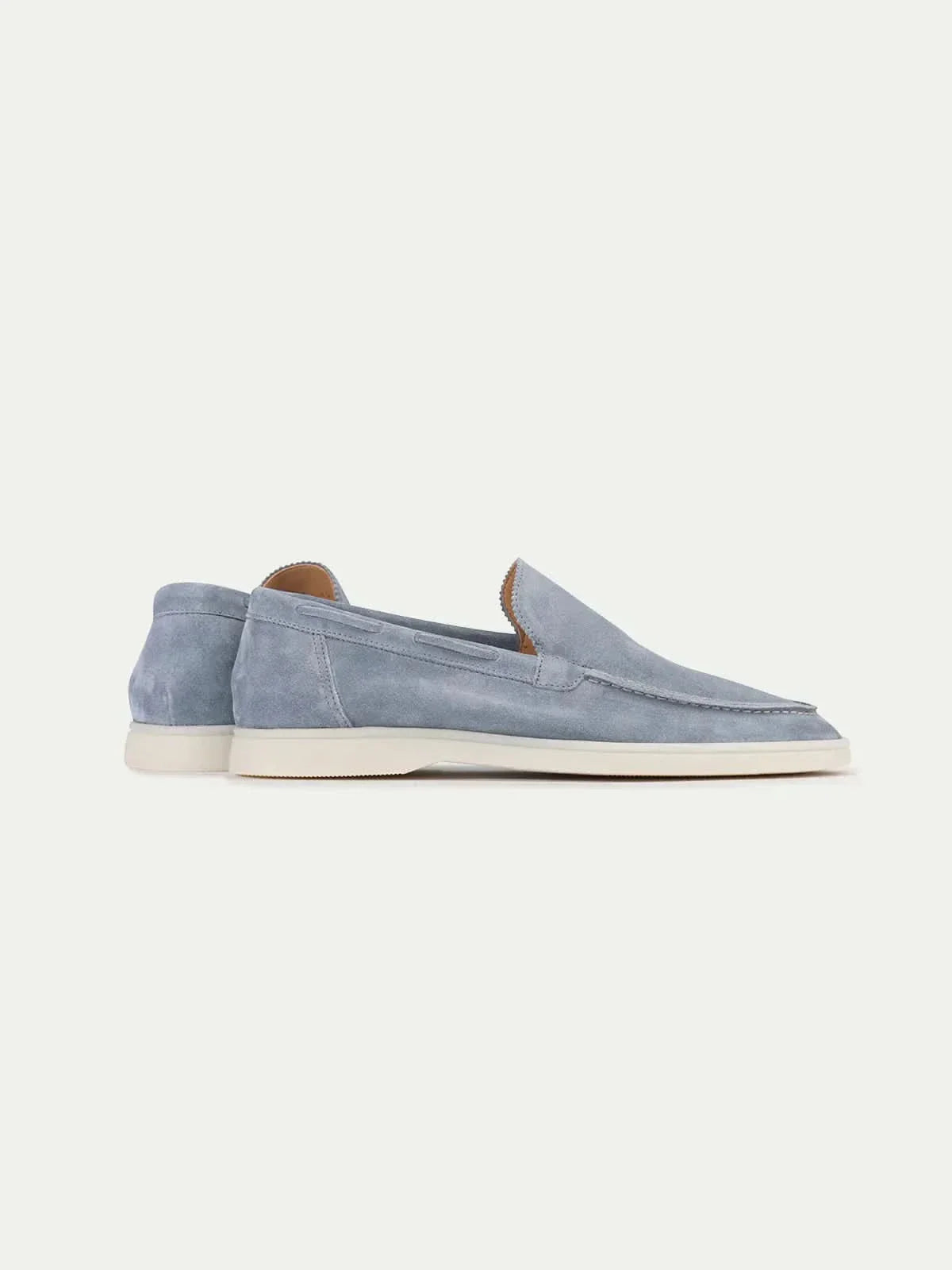 Mocassino classico in camoscio azzurro - vista 4
