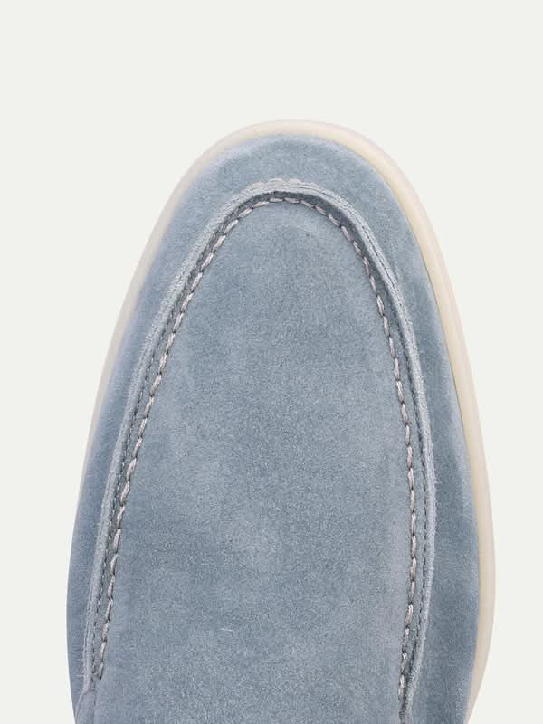 Mocassino classico in camoscio azzurro - vista 5