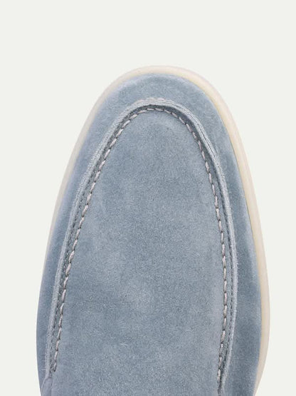 Mocassino classico in camoscio azzurro - vista 5