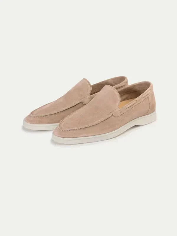 Mocassino classico in camoscio beige - vista 5