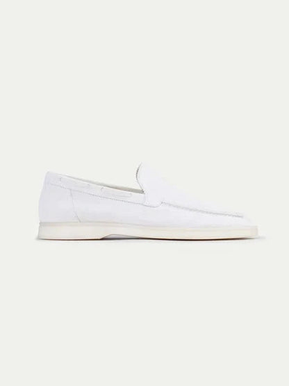 Mocassino classico in camoscio bianco perla - vista 1