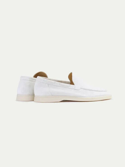 Mocassino classico in camoscio bianco perla - vista 6
