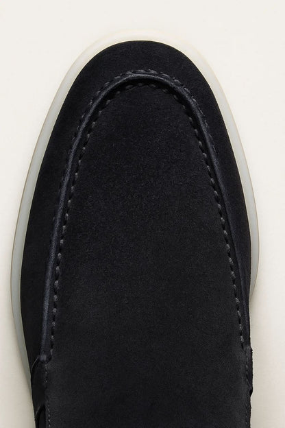 Mocassino classico in camoscio blu navy - vista 5
