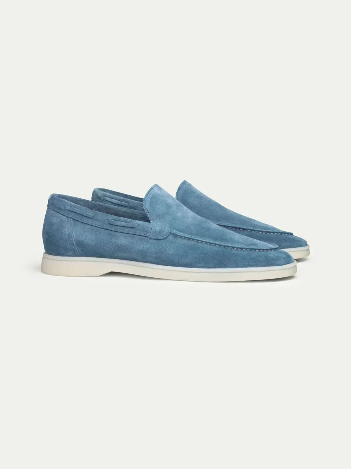 Mocassino classico in camoscio blu oceano - vista 2