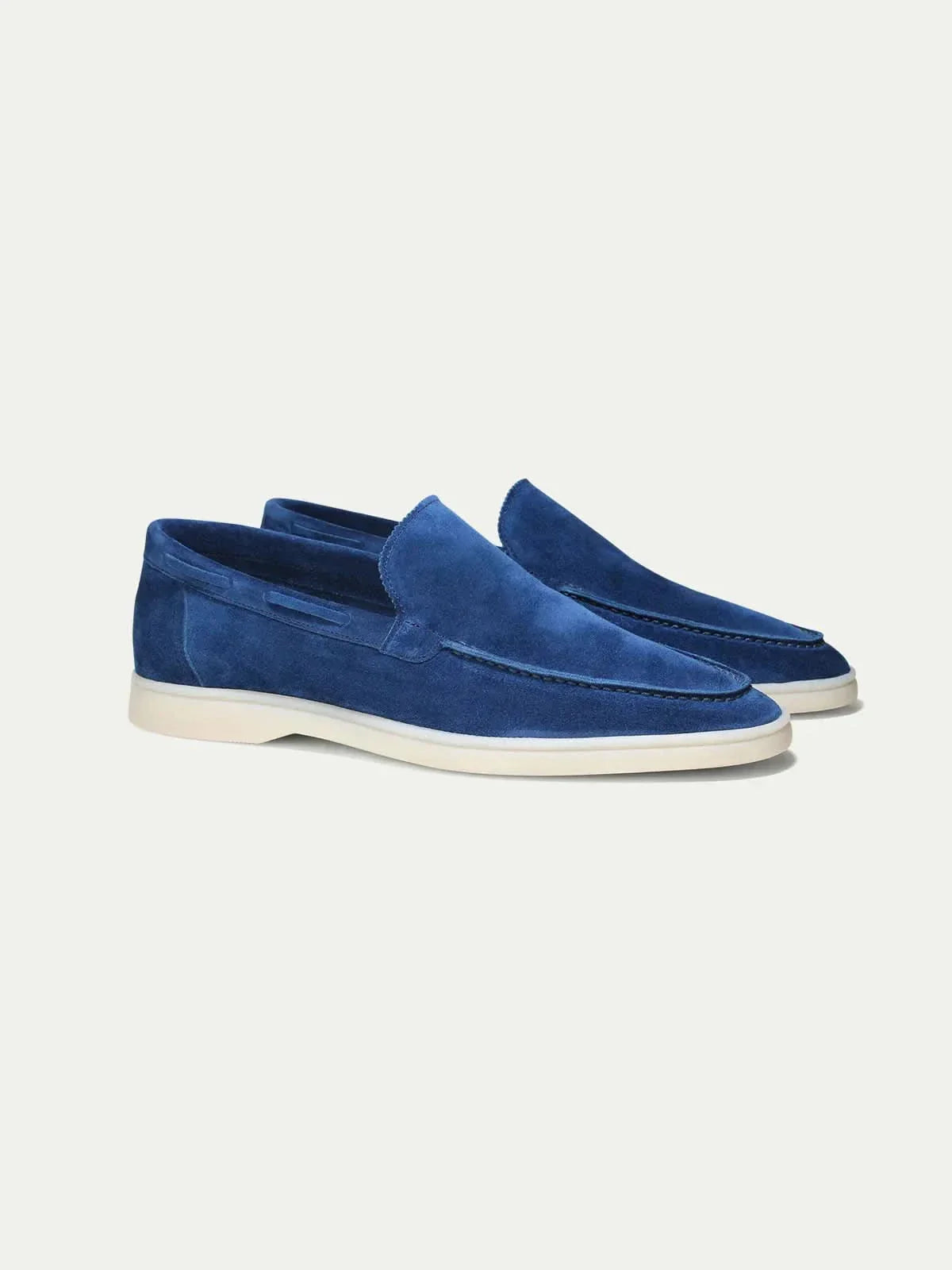 Mocassino classico in camoscio blu royal - vista 2