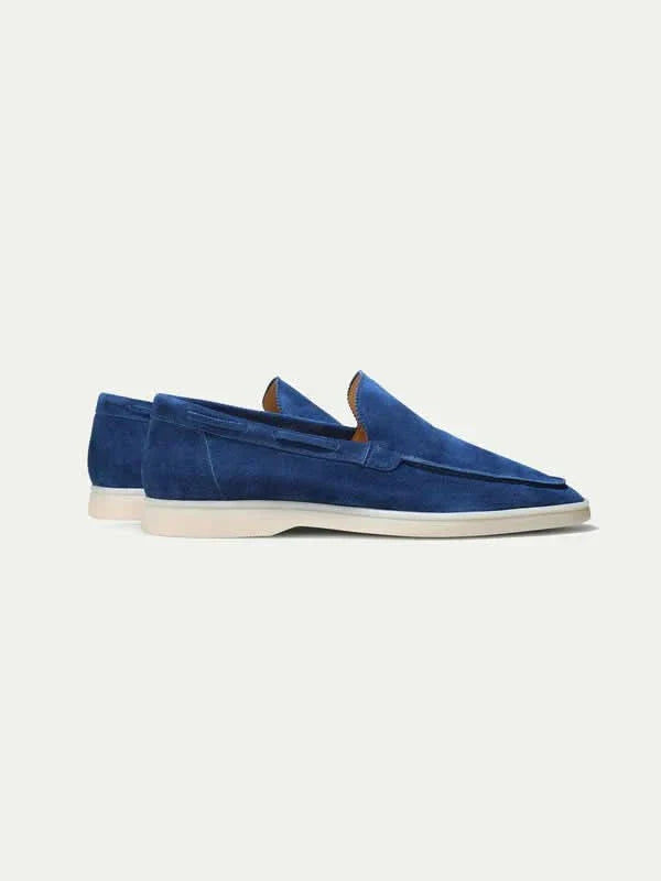 Mocassino classico in camoscio blu royal - vista 5