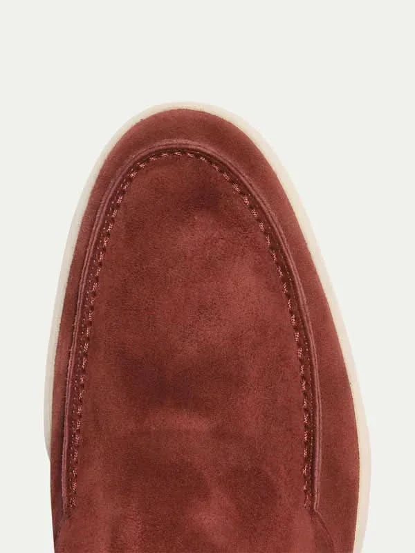Mocassino classico in camoscio bordeaux - vista 5