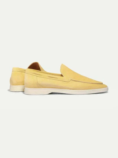 Mocassino classico in camoscio giallo limone - vista 6