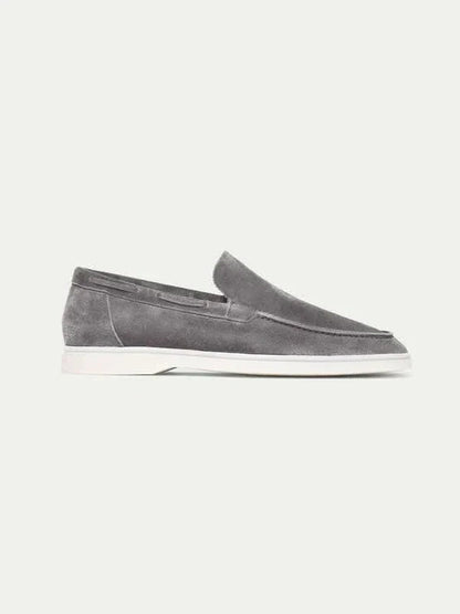 Mocassino classico in camoscio grigio - vista 1