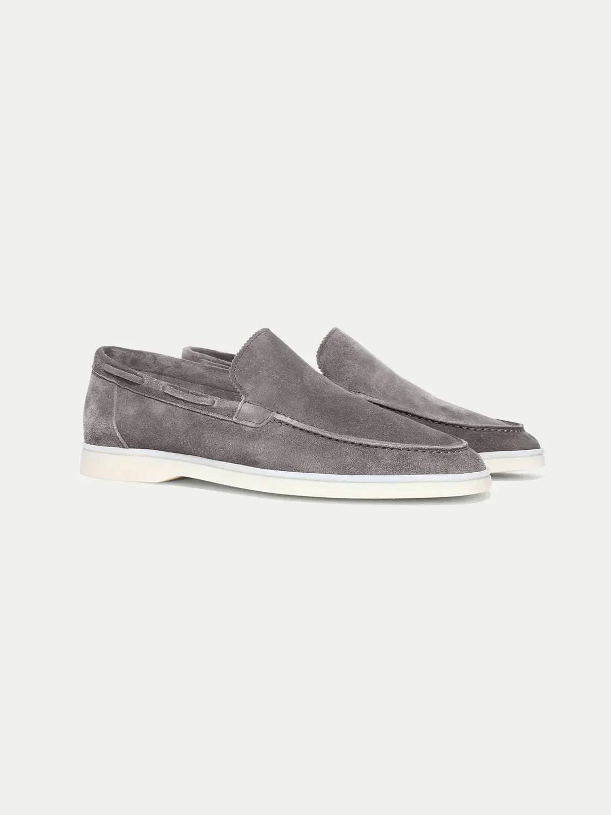 Mocassino classico in camoscio grigio - vista 2