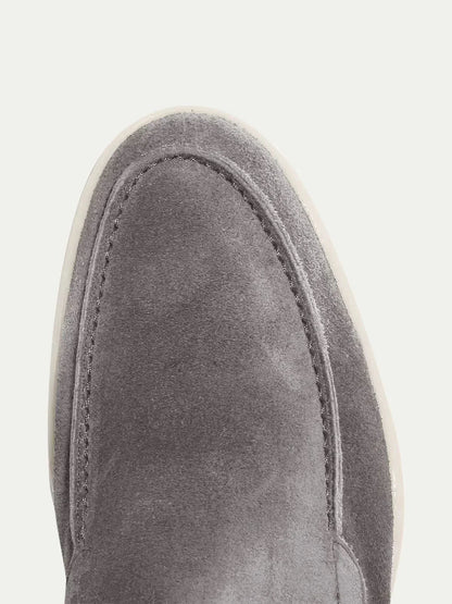 Mocassino classico in camoscio grigio - vista 3