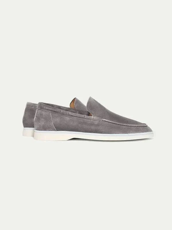Mocassino classico in camoscio grigio - vista 5