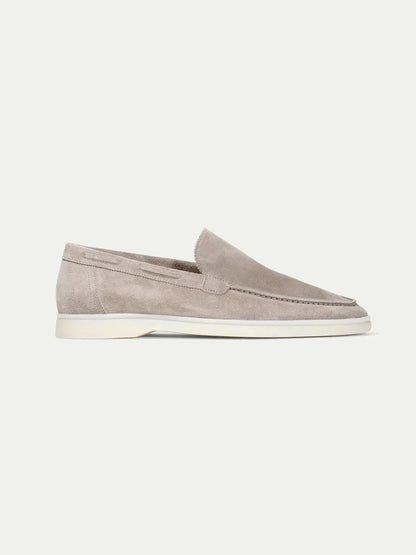 Mocassino classico in camoscio grigio chiaro - vista 1