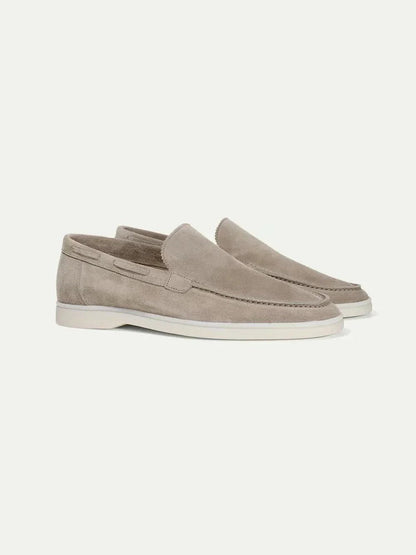 Mocassino classico in camoscio grigio chiaro - vista 2