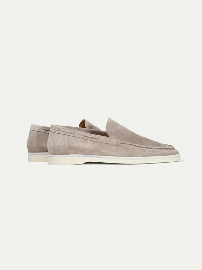 Mocassino classico in camoscio grigio chiaro - vista 4