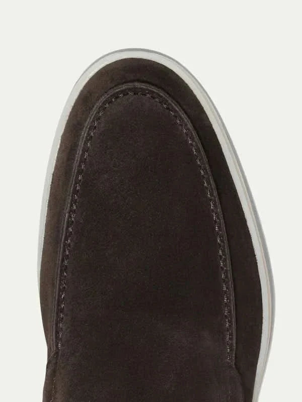 Mocassino classico in camoscio marrone - vista 5