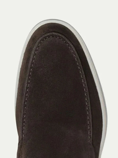 Mocassino classico in camoscio marrone - vista 5