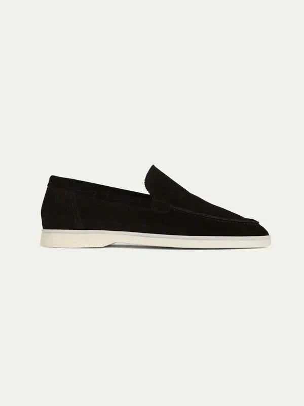 Mocassino classico in camoscio nero - vista 1