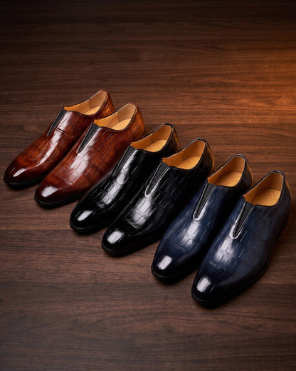 Mocassino Lorenzo nei colori marrone, nero e blu navy