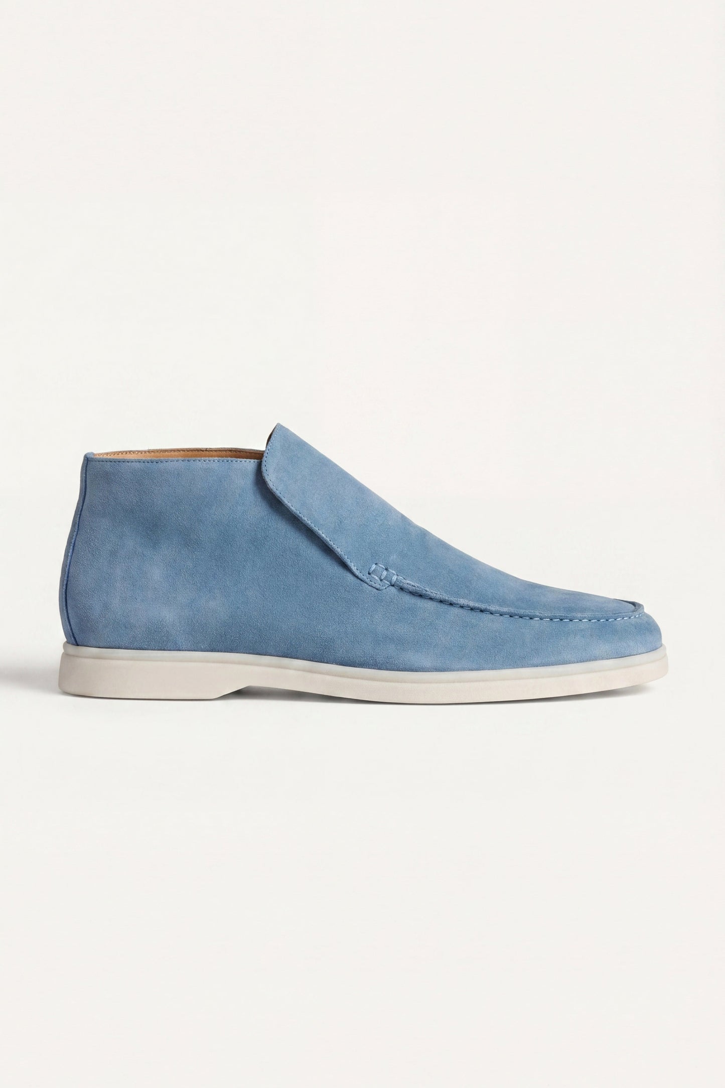 Mocassino Monaco in camoscio azzurro cielo - vista 1