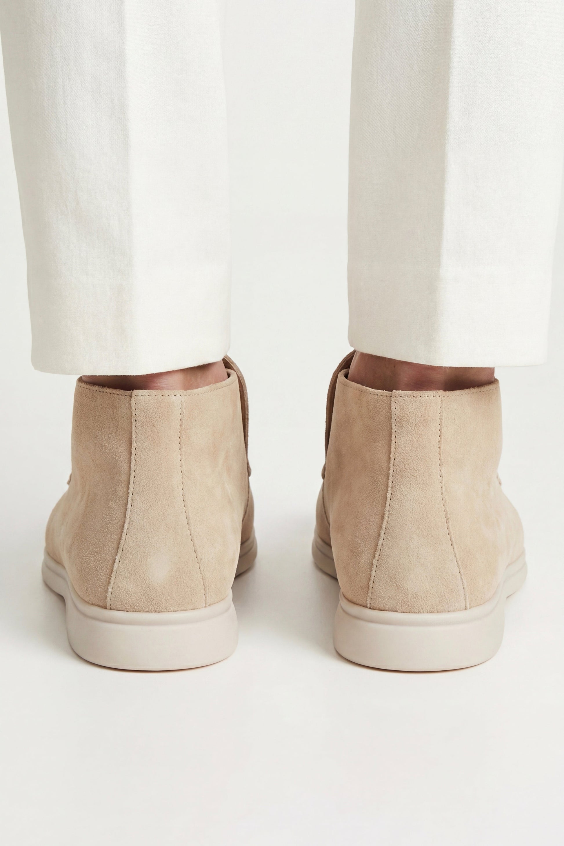 Mocassino Monaco in camoscio beige - vista 3