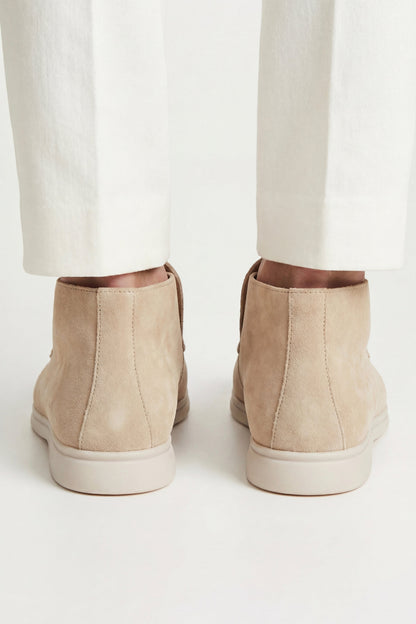 Mocassino Monaco in camoscio beige - vista 3