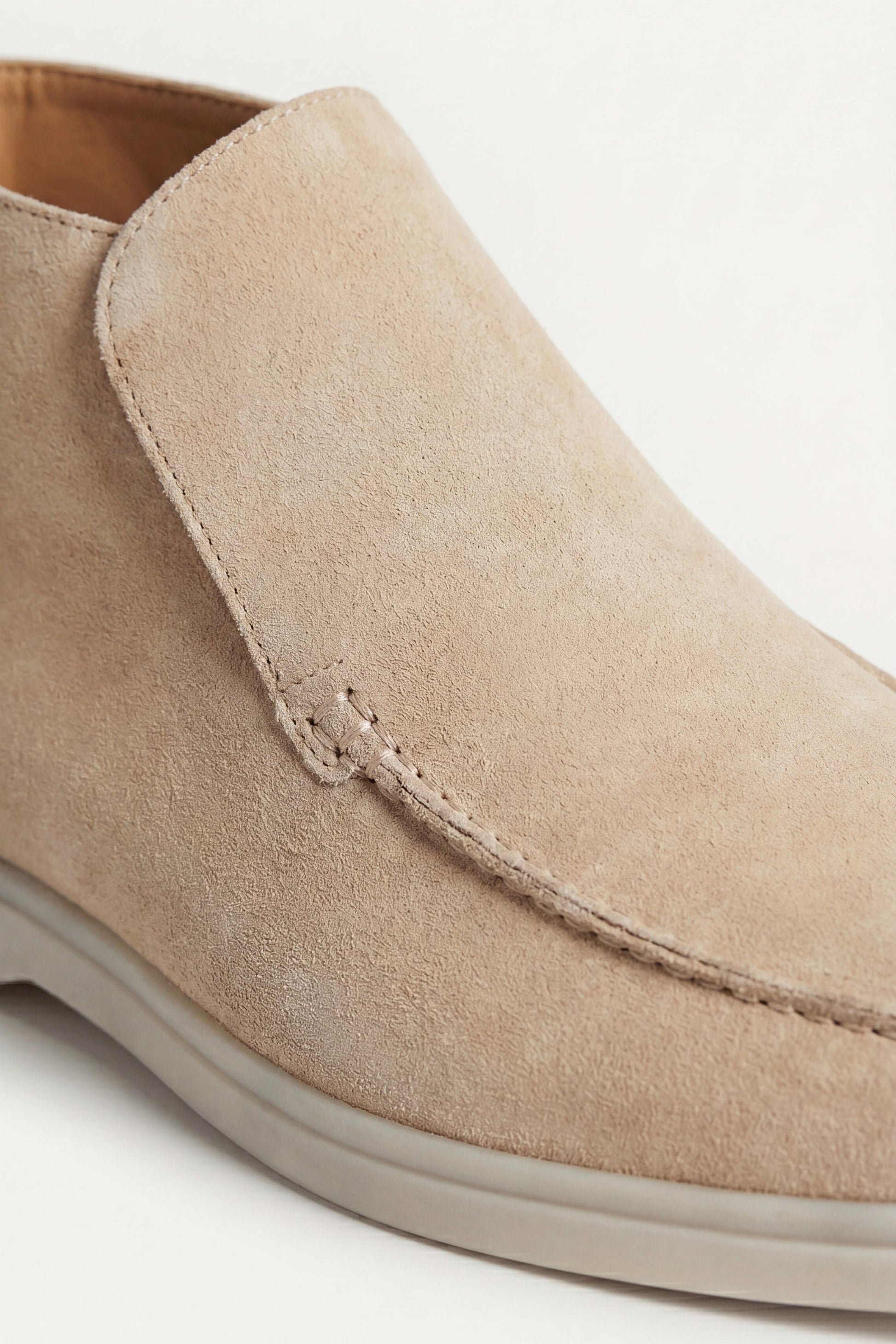 Mocassino Monaco in camoscio beige - vista 4