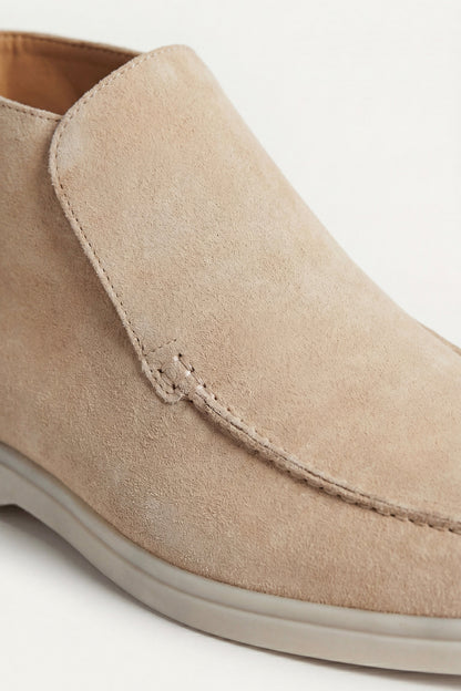 Mocassino Monaco in camoscio beige - vista 4