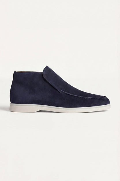Mocassino Monaco in camoscio blu navy - vista 1