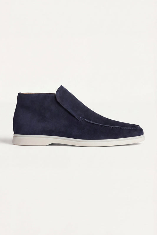 Mocassino Monaco in camoscio blu navy - vista 1