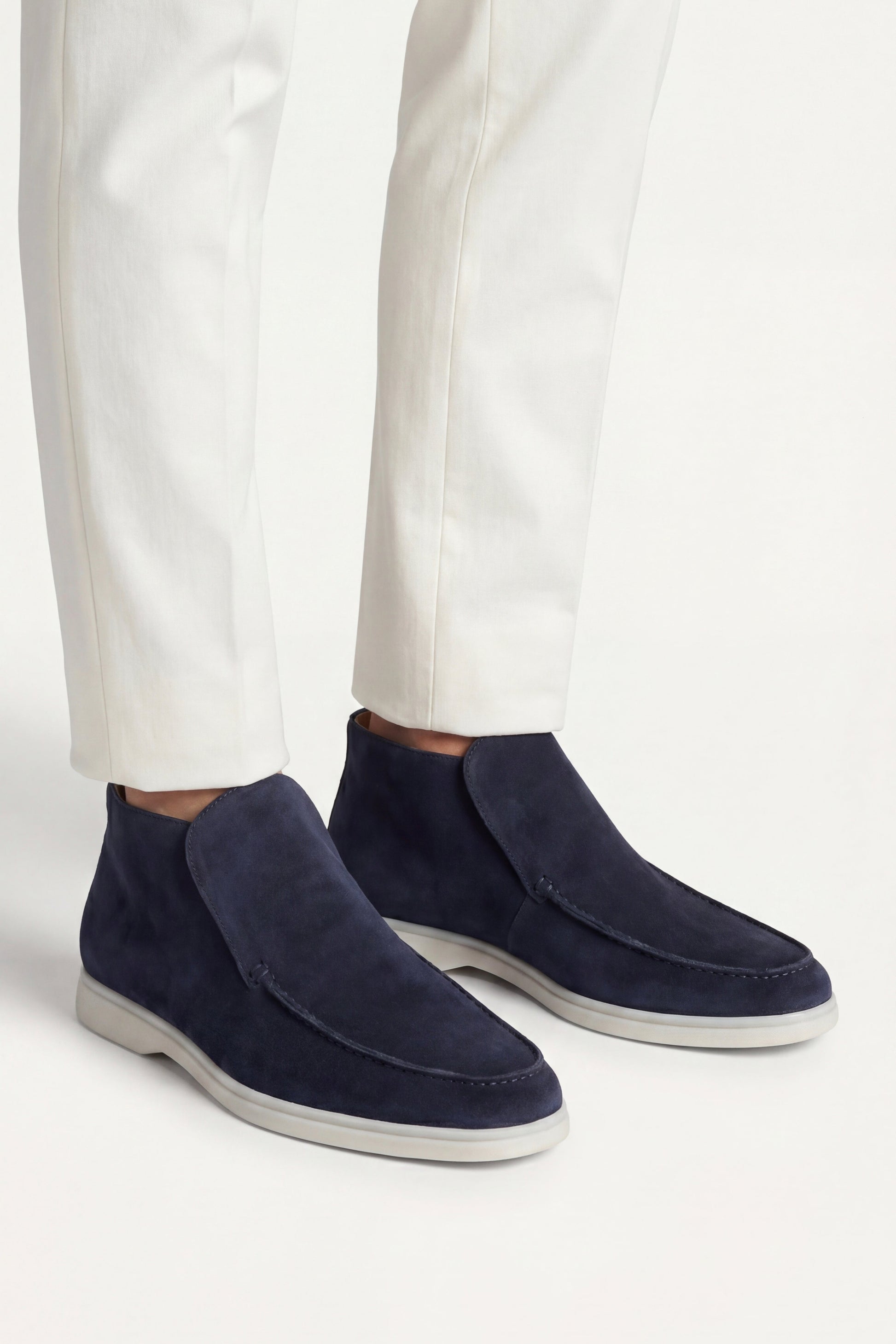 Mocassino Monaco in camoscio blu navy - vista 2