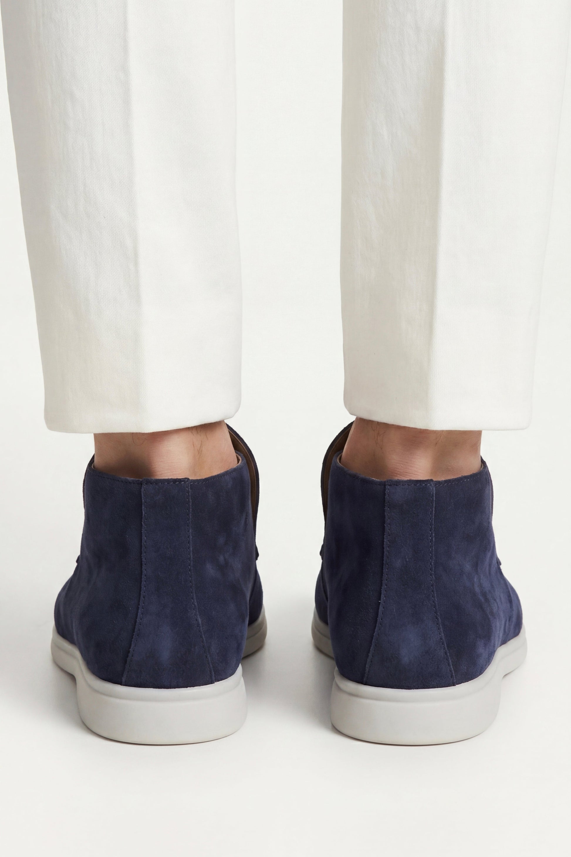 Mocassino Monaco in camoscio blu navy - vista 3