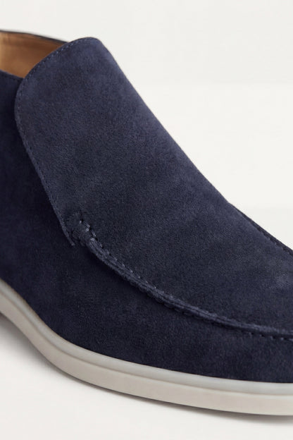 Mocassino Monaco in camoscio blu navy - vista 4