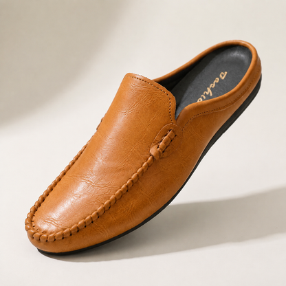 Mocassino Mule Cetara marrone in pelle – prova immagine 4K