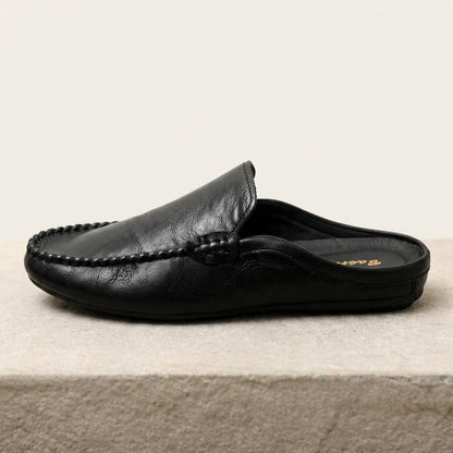 Mocassino Mule Cetara nero visto di lato