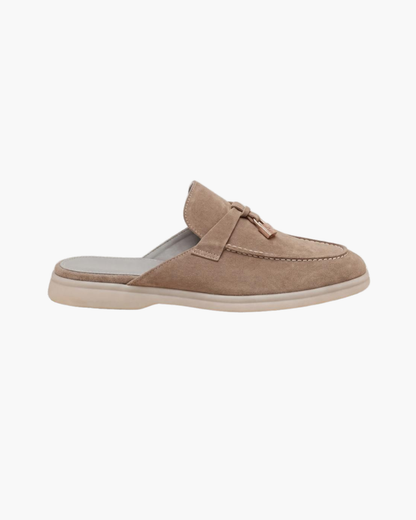 Mocassino mule Mediterraneo in camoscio beige - vista 1