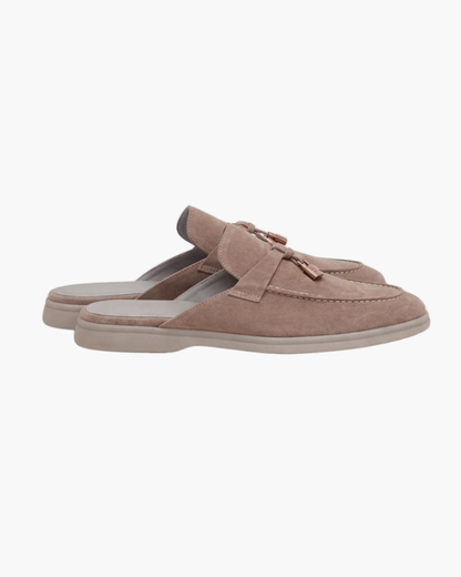 Mocassino mule Mediterraneo in camoscio beige - vista 2