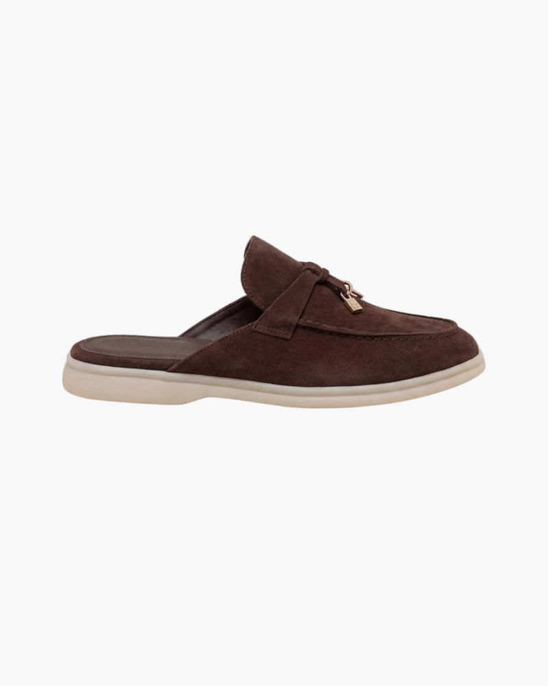 Mocassino mule Mediterraneo in camoscio marrone - vista 1