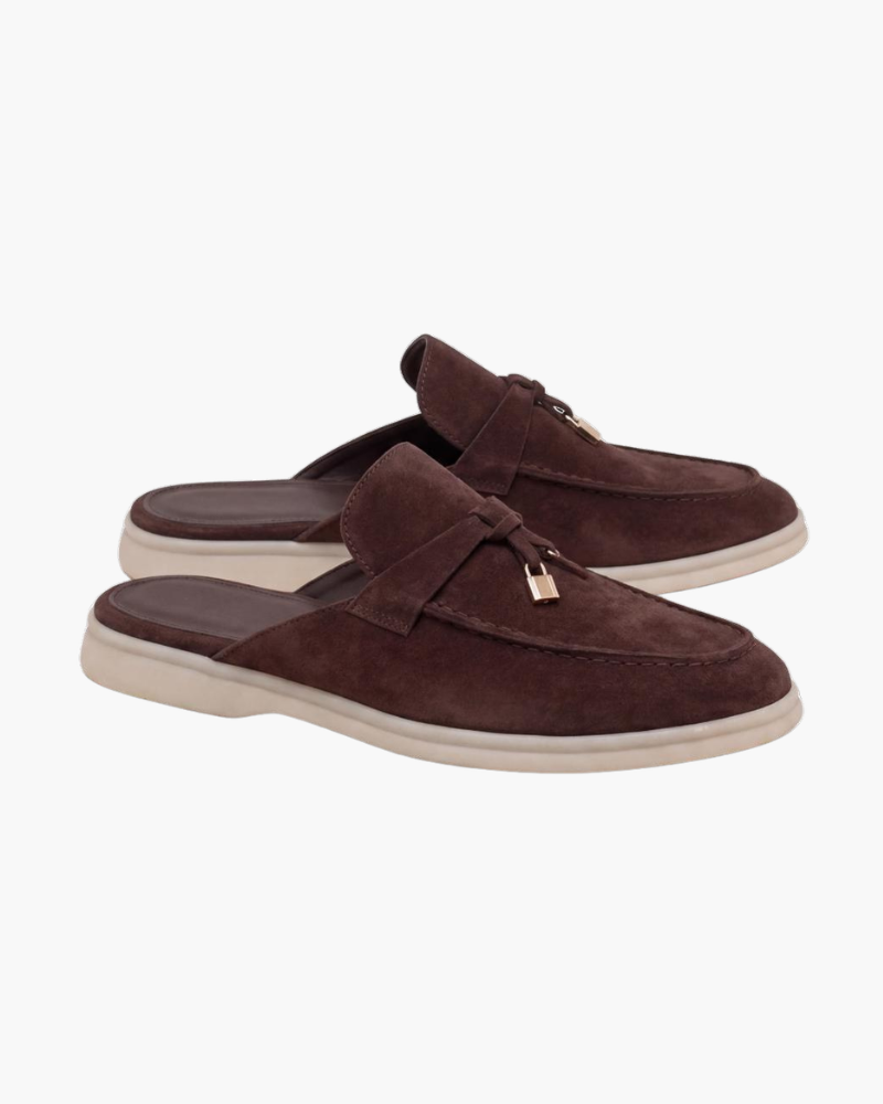 Mocassino mule Mediterraneo in camoscio marrone - vista 2