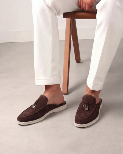 Mocassino mule Mediterraneo in camoscio marrone - vista 4